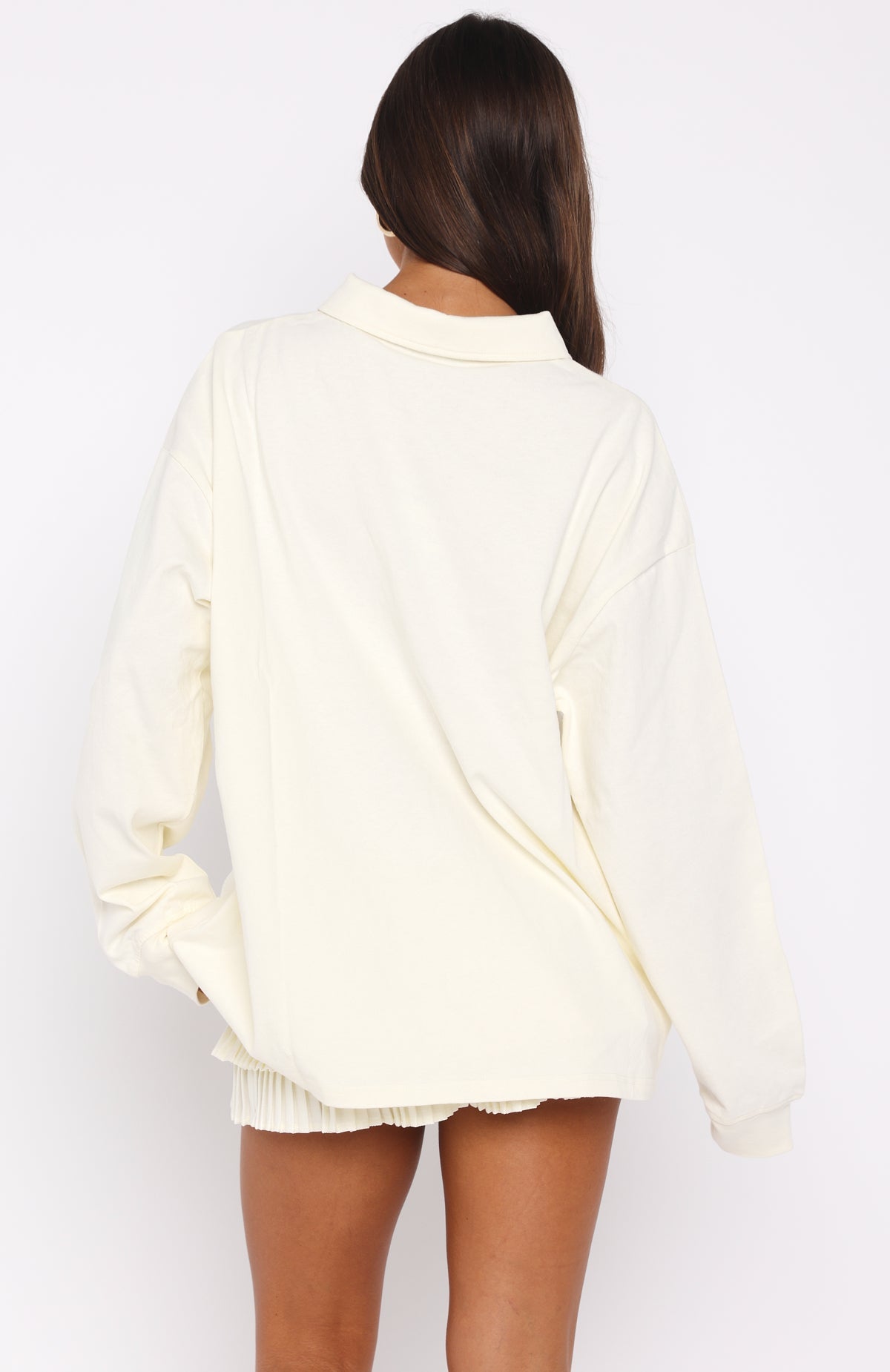Let's Get Lost Oversized Long Sleeve Jersey Cream