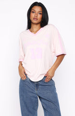 Life Goals Oversized Sports Tee Pink