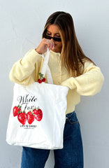 Life Is Sweet Tote Bag Off White