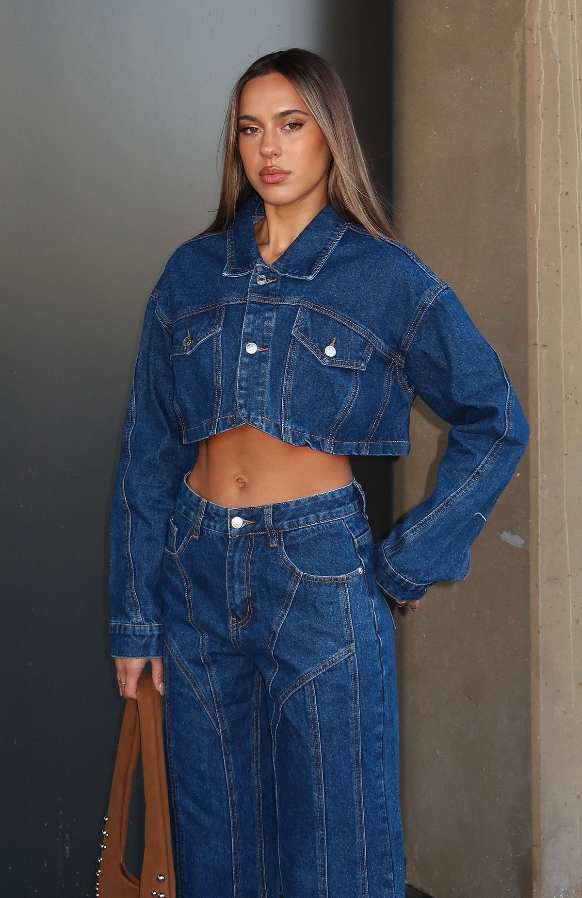 Love You Again Denim Jacket Dark Blue