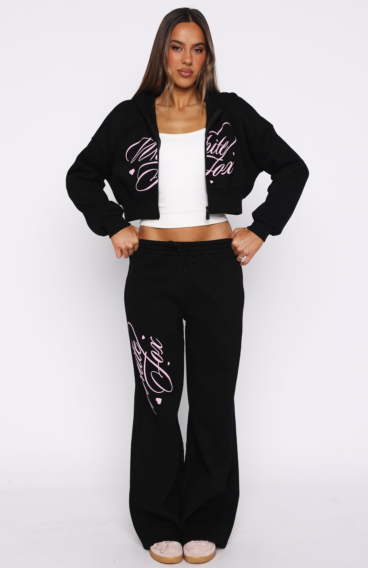 Love You Regardless Wide Leg Sweatpants Black