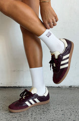 Lucky Dip Socks White/Burgundy