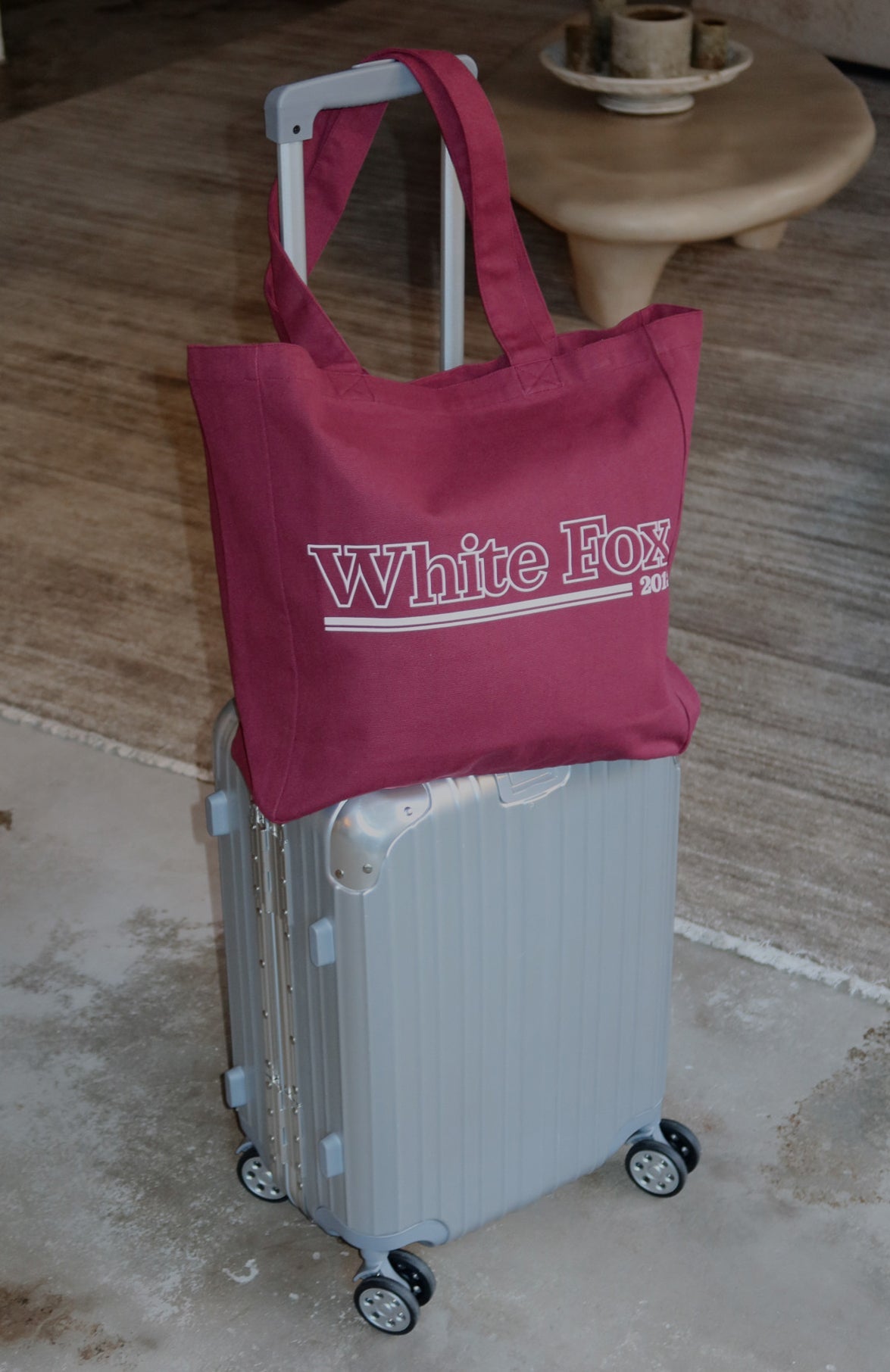 No Hesitation Tote Bag Burgundy/Pink