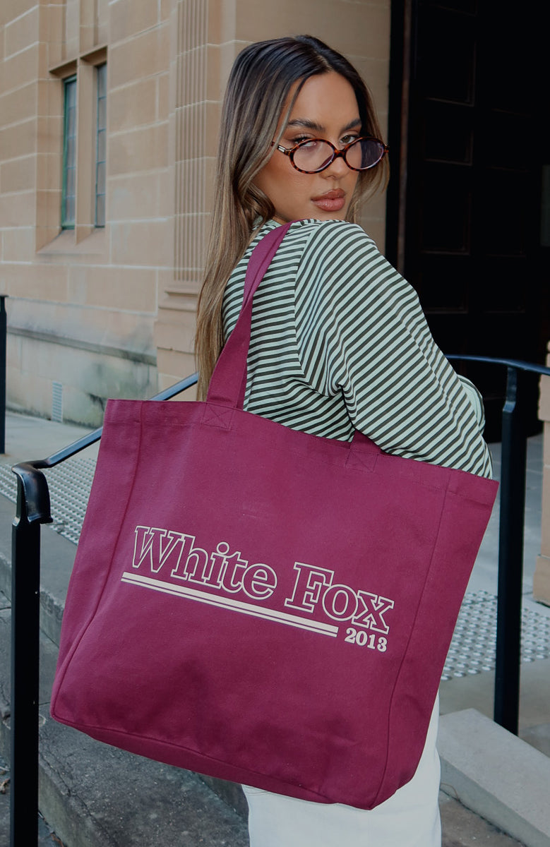 No Hesitation Tote Bag Burgundy/Pink