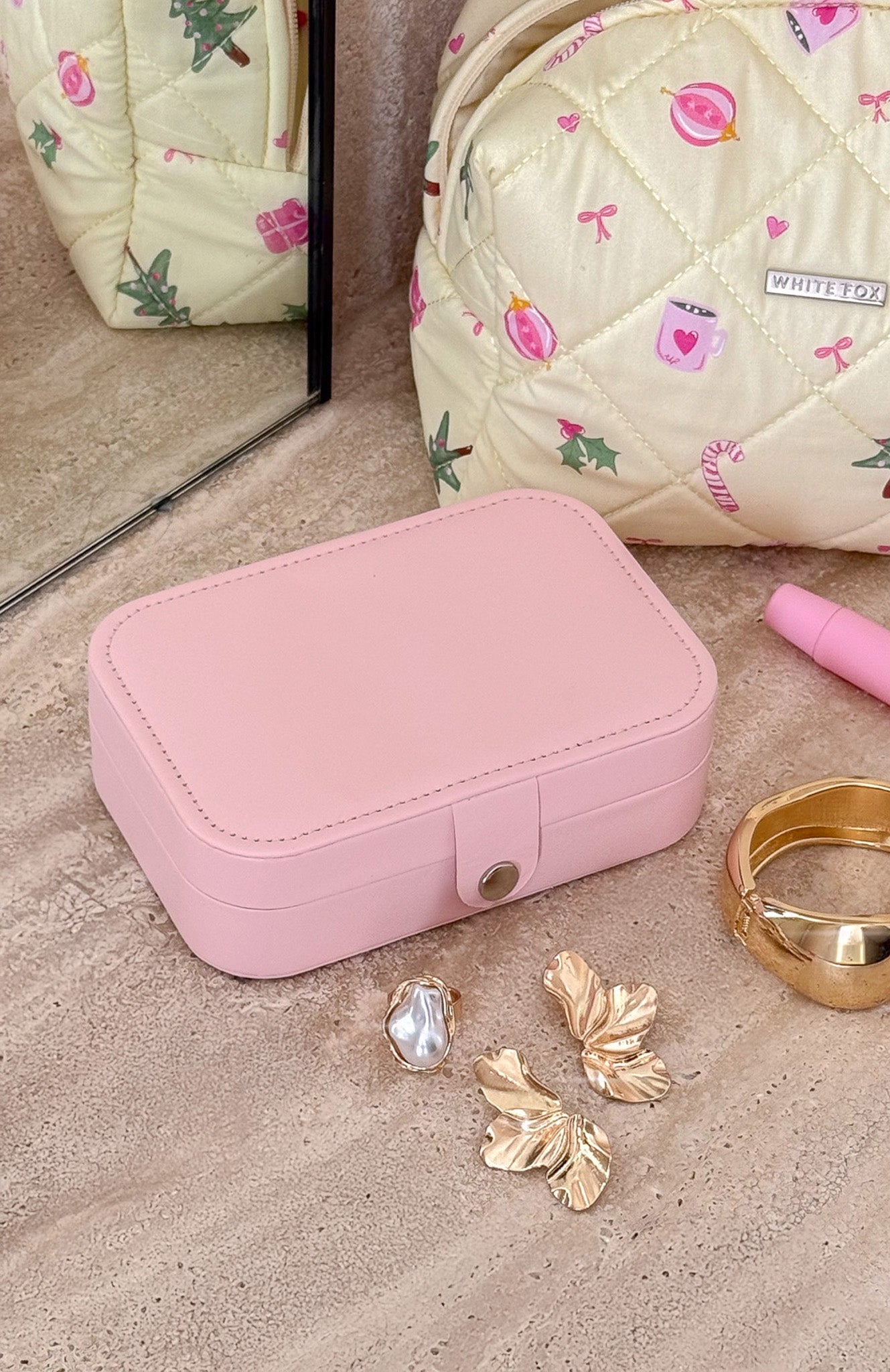 Nylah Jewellery Case Baby Pink