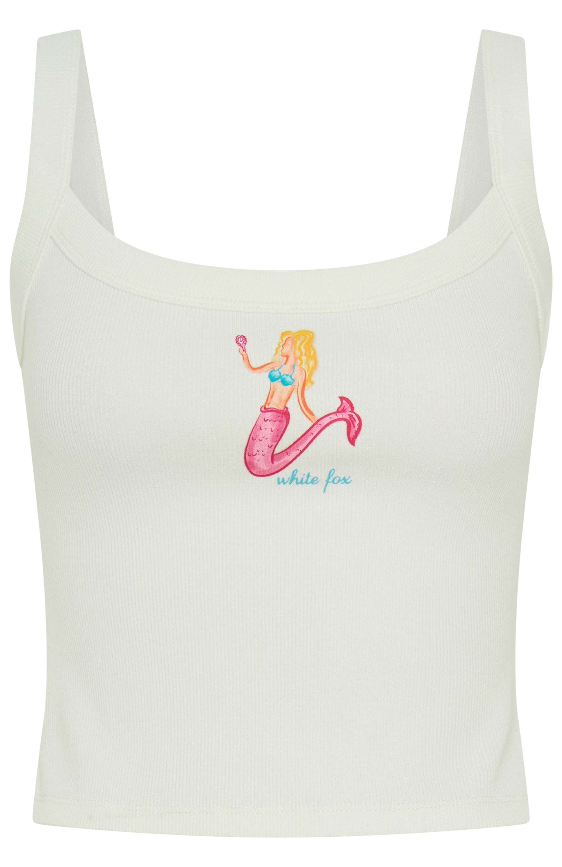 Playing Mermaids Tank Top White