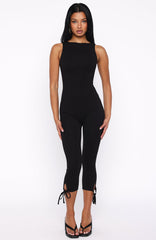 Problem Solved Capri Jumpsuit Black