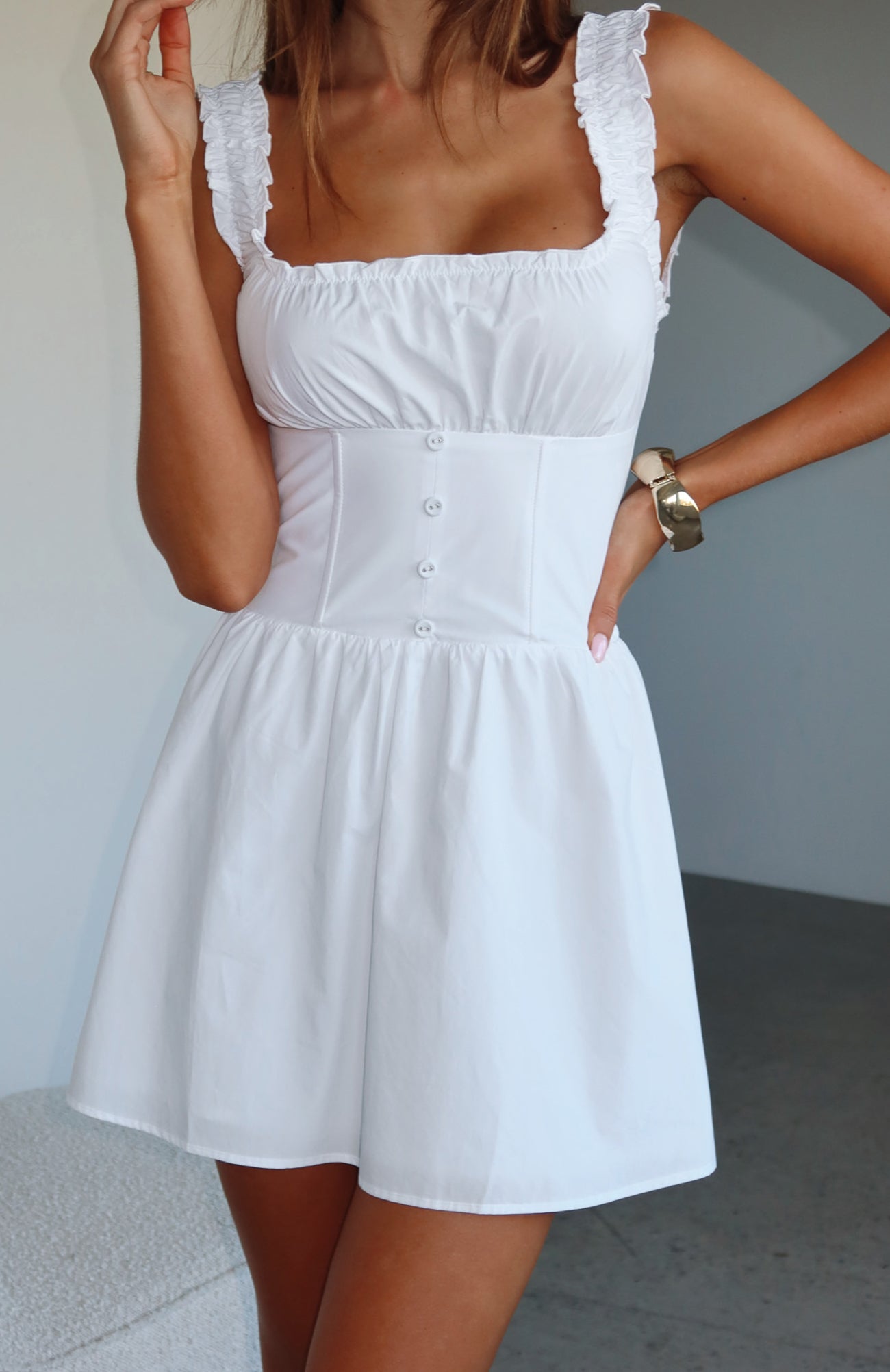 Sassy But Cute Mini Dress White