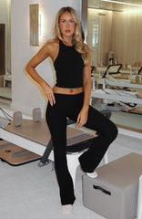 Progression Foldover Flare Leggings Black