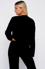 Slow Life Long Sleeve Pyjama Top Black
