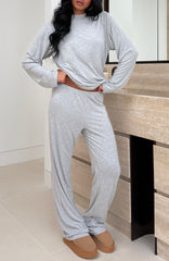 Slow Life Pyjama Pants Grey Marle