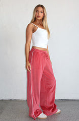 Soul Fire Velour Pants Red