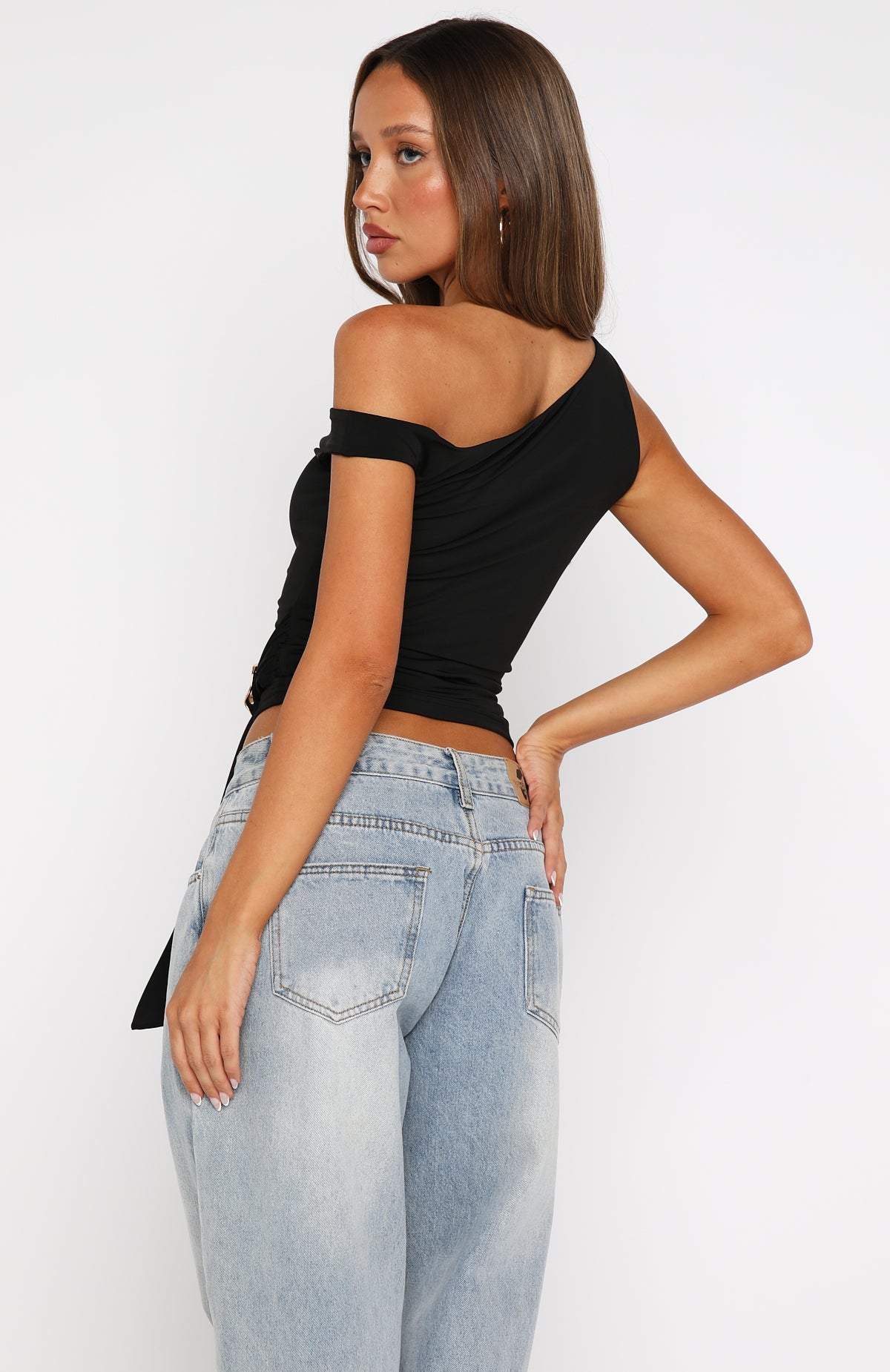 Stuck In A Dream Off Shoulder Top Black