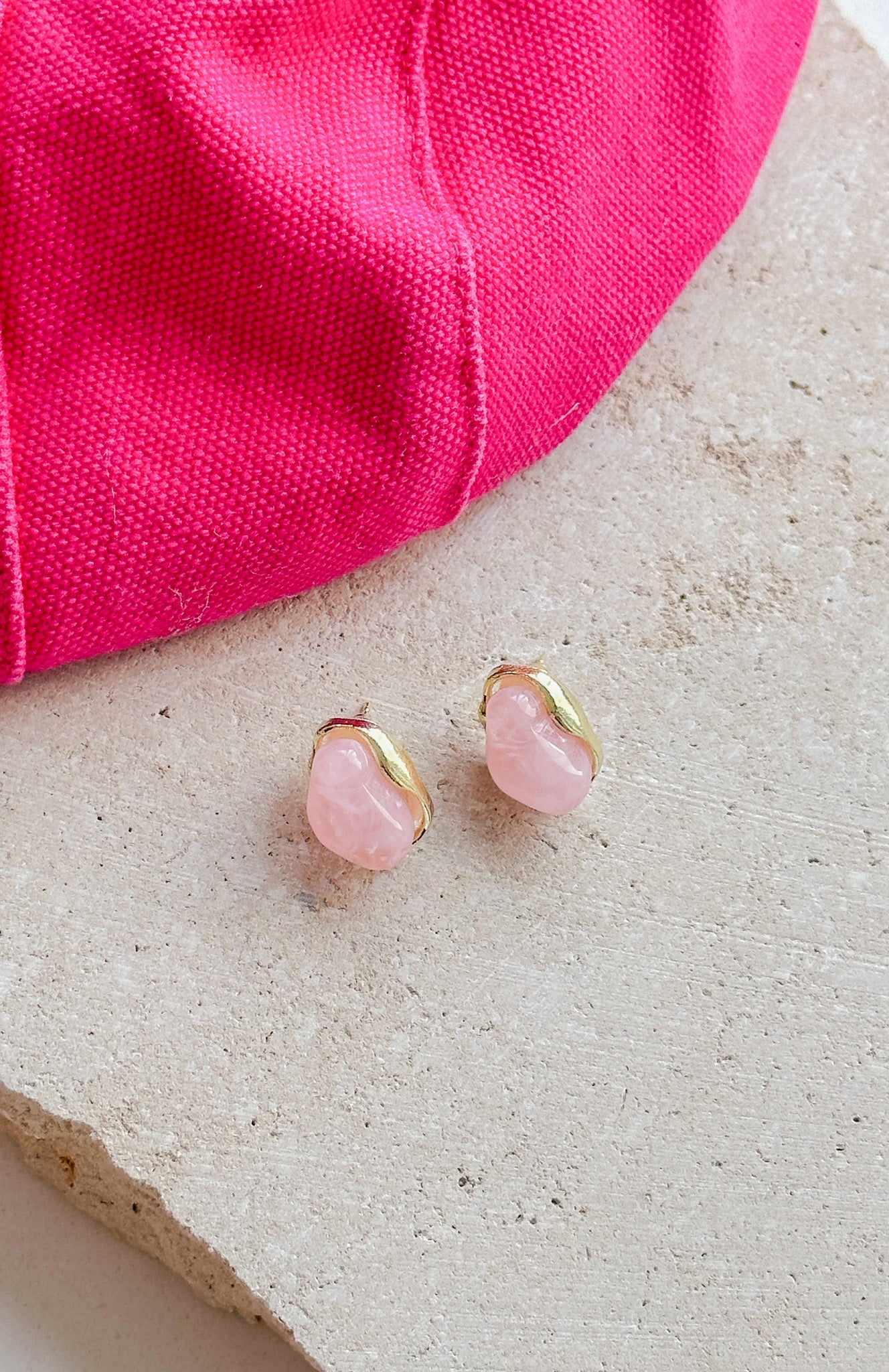 Teddy Earrings Gold/Pink