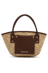 Vivienne Straw Top Handle Bag Chocolate