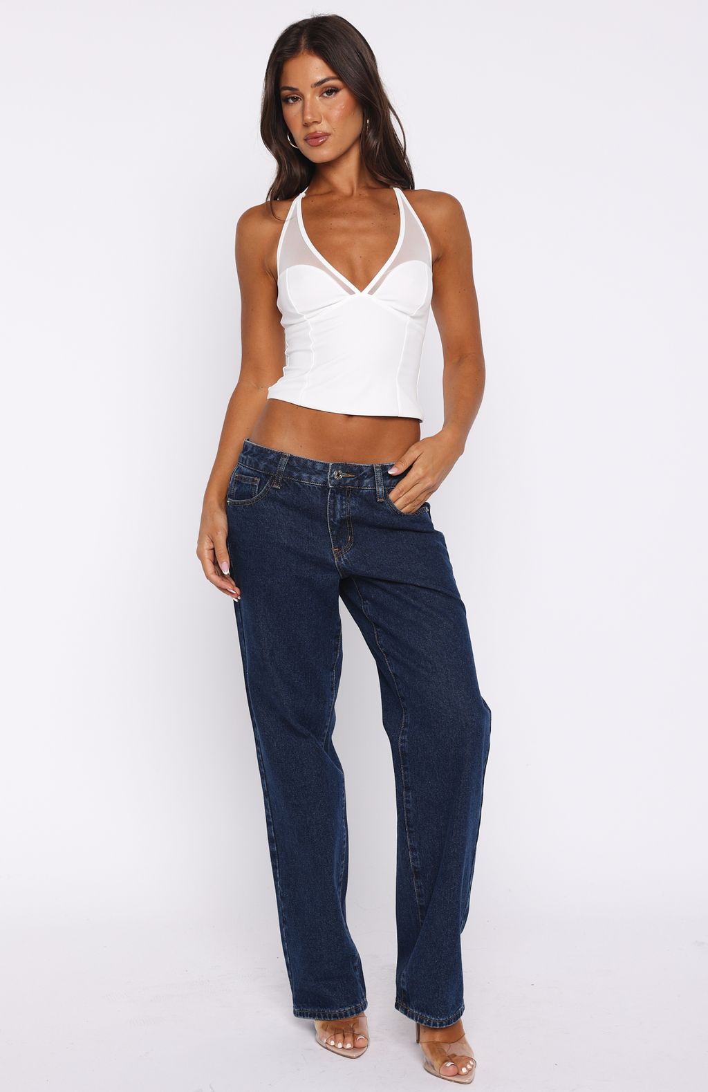 From The Skies Halter Top Off White