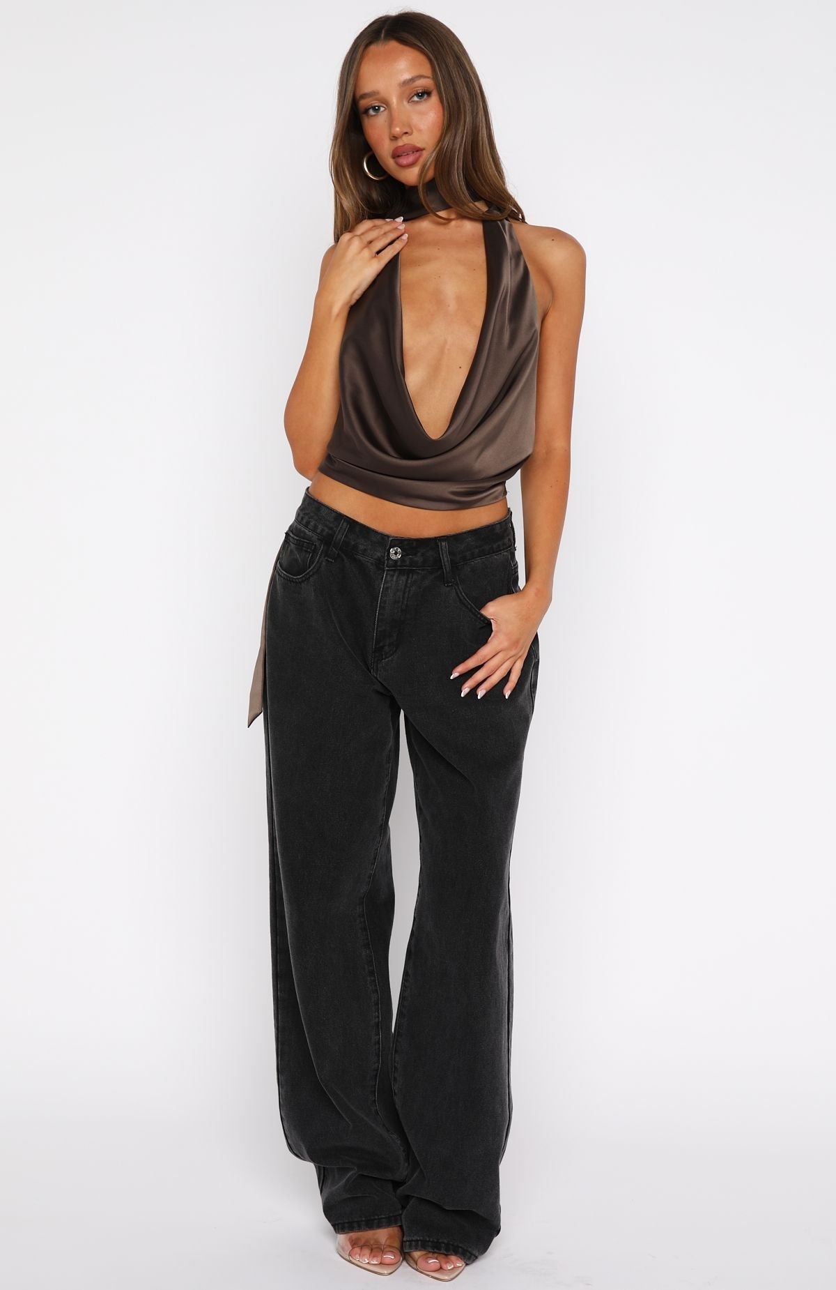 Show Me Better Halter Top Mocha