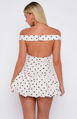 The Moment I Met You Mini Dress Cream/Black Polka Dot